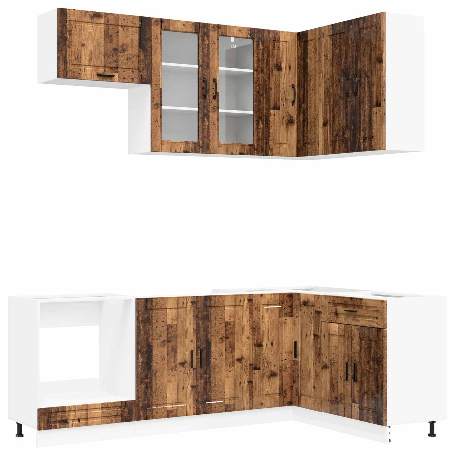 vidaXL Kitchen Unit PORTO 8 pcs Old Wood Engineered Wood