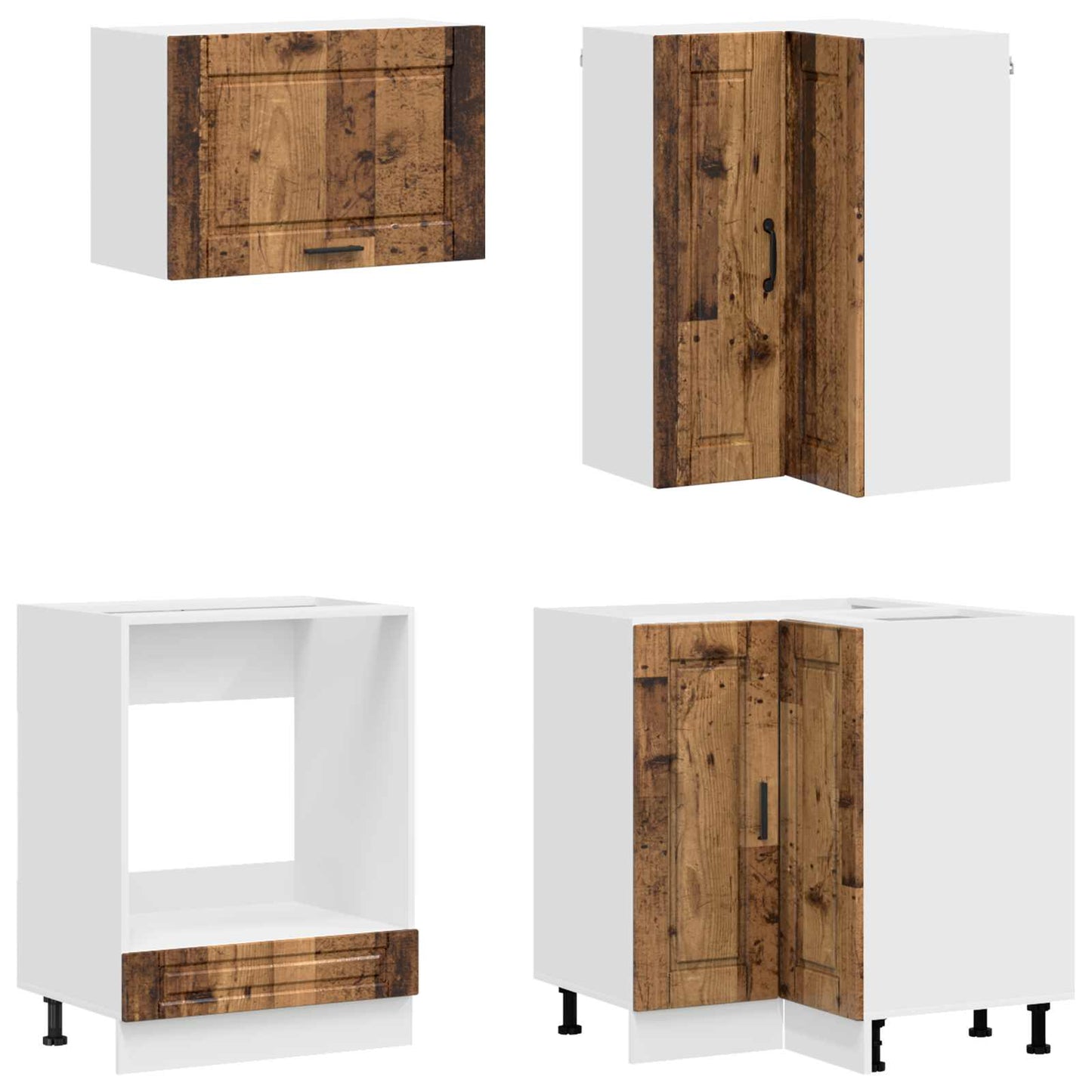 vidaXL Kitchen Unit PORTO 8 pcs Old Wood Engineered Wood