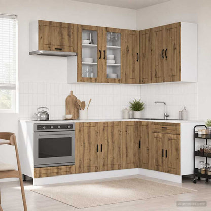 vidaXL Kitchen Unit PORTO 8 pcs Artisan Oak Engineered Wood