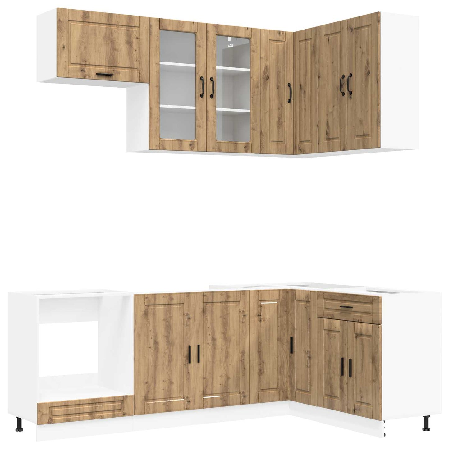 vidaXL Kitchen Unit PORTO 8 pcs Artisan Oak Engineered Wood