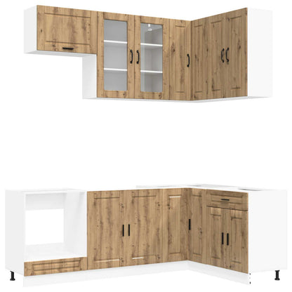 vidaXL Kitchen Unit PORTO 8 pcs Artisan Oak Engineered Wood
