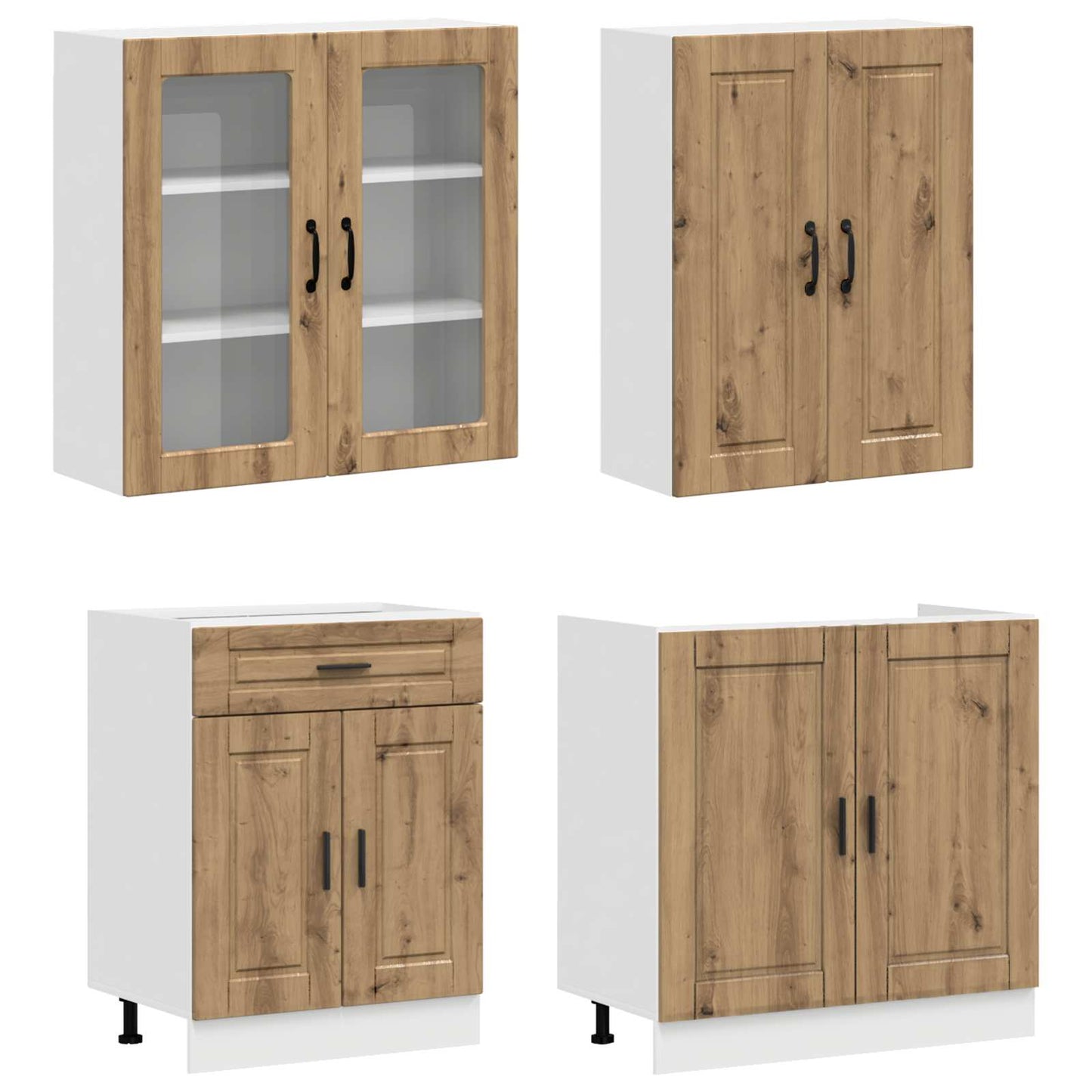 vidaXL Kitchen Unit PORTO 8 pcs Artisan Oak Engineered Wood