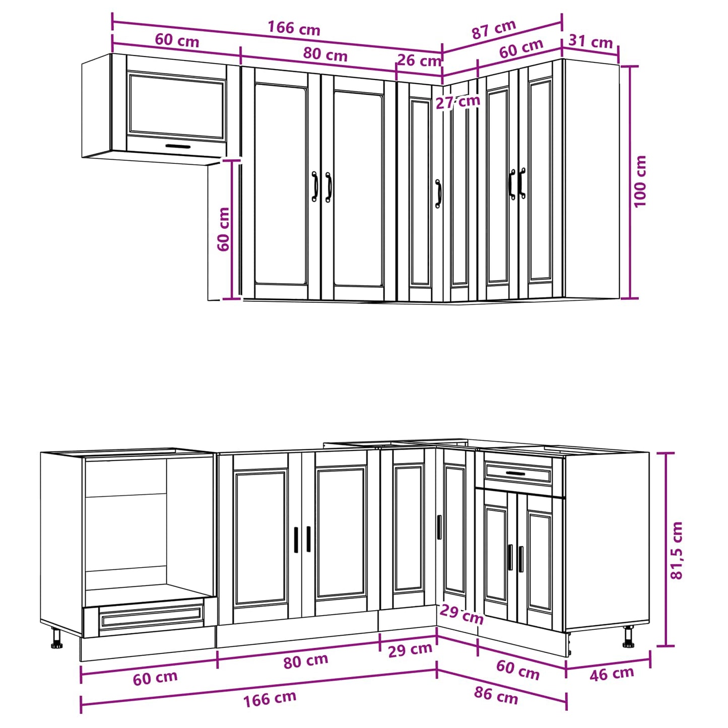 vidaXL Kitchen Unit PORTO 8 pcs Sonoma Oak Engineered Wood