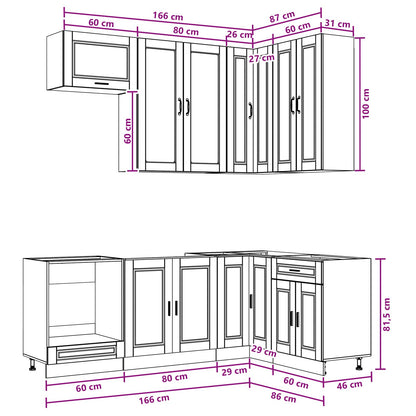 vidaXL Kitchen Unit PORTO 8 pcs Sonoma Oak Engineered Wood