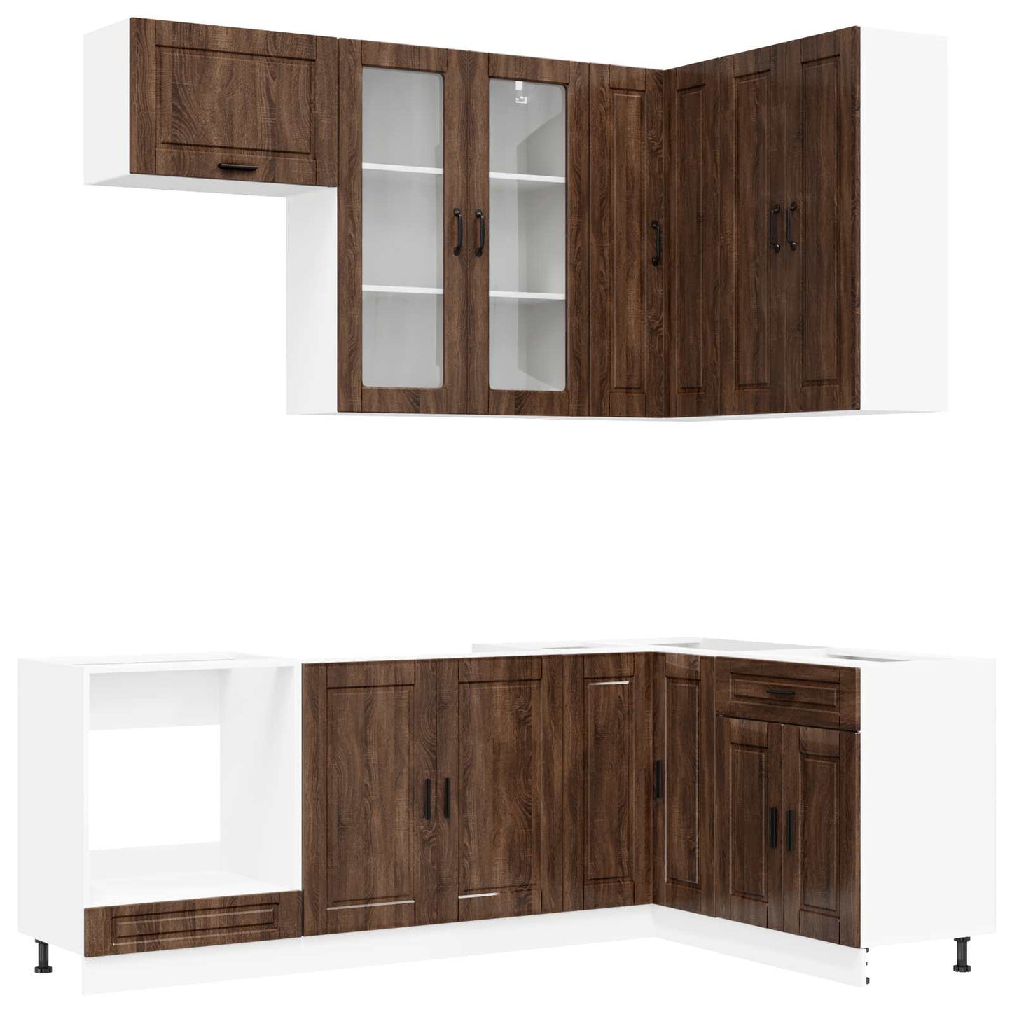 vidaXL Kitchen Unit PORTO 8 pcs Brown Oak Engineered Wood