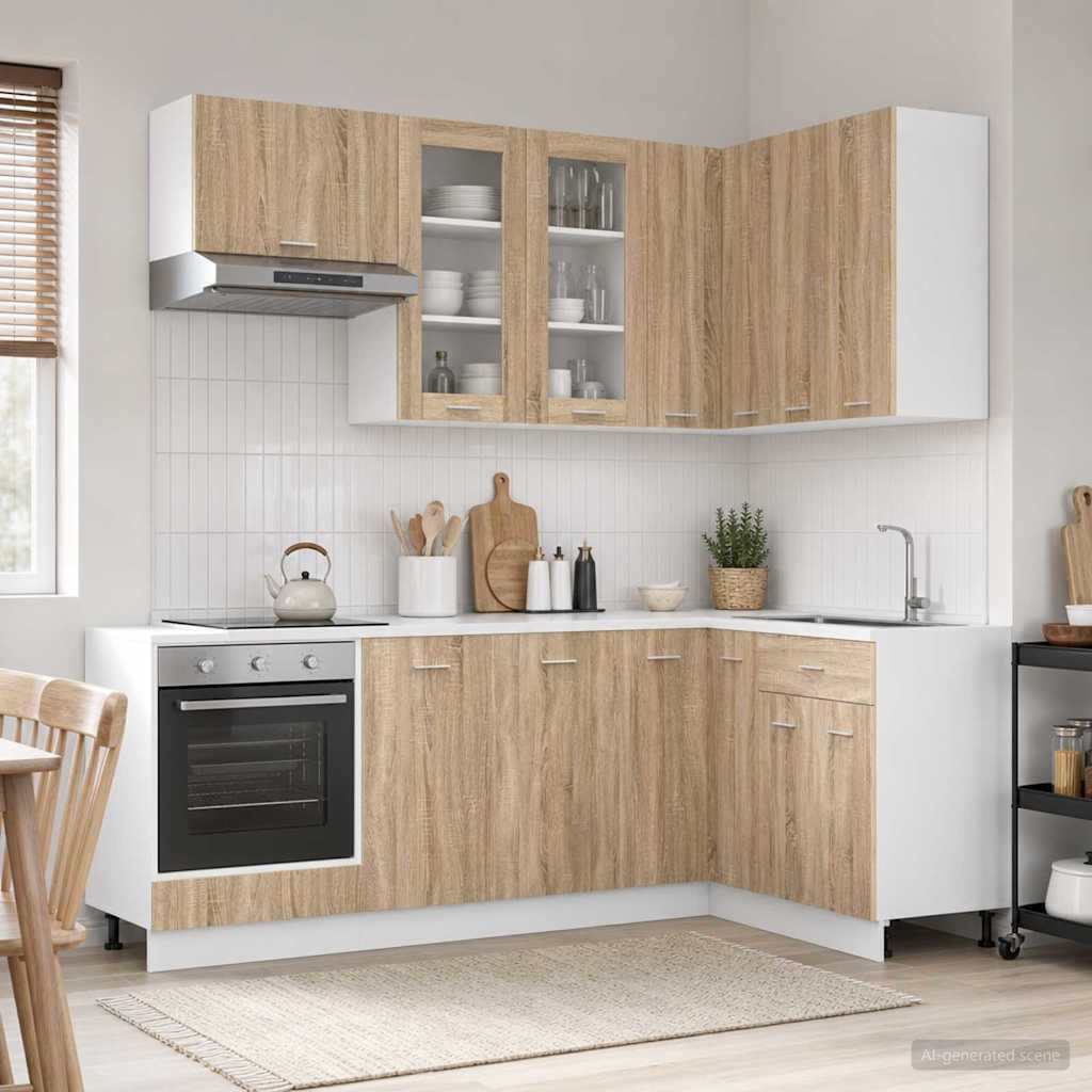 vidaXL Kitchen Unit LYON 8 pcs Sonoma Oak Engineered Wood