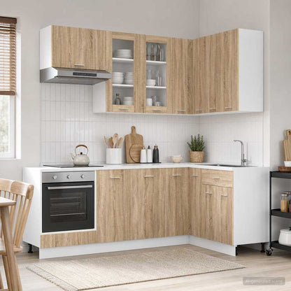 vidaXL Kitchen Unit LYON 8 pcs Sonoma Oak Engineered Wood