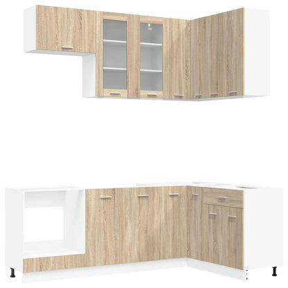 vidaXL Kitchen Unit LYON 8 pcs Sonoma Oak Engineered Wood