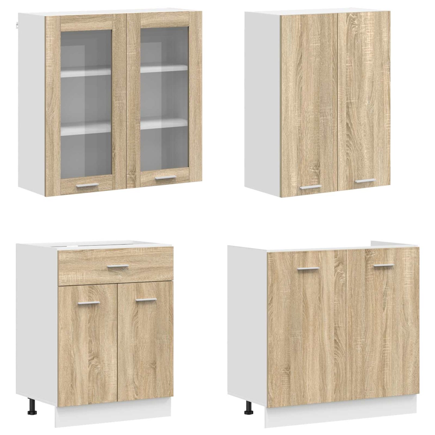 vidaXL Kitchen Unit LYON 8 pcs Sonoma Oak Engineered Wood
