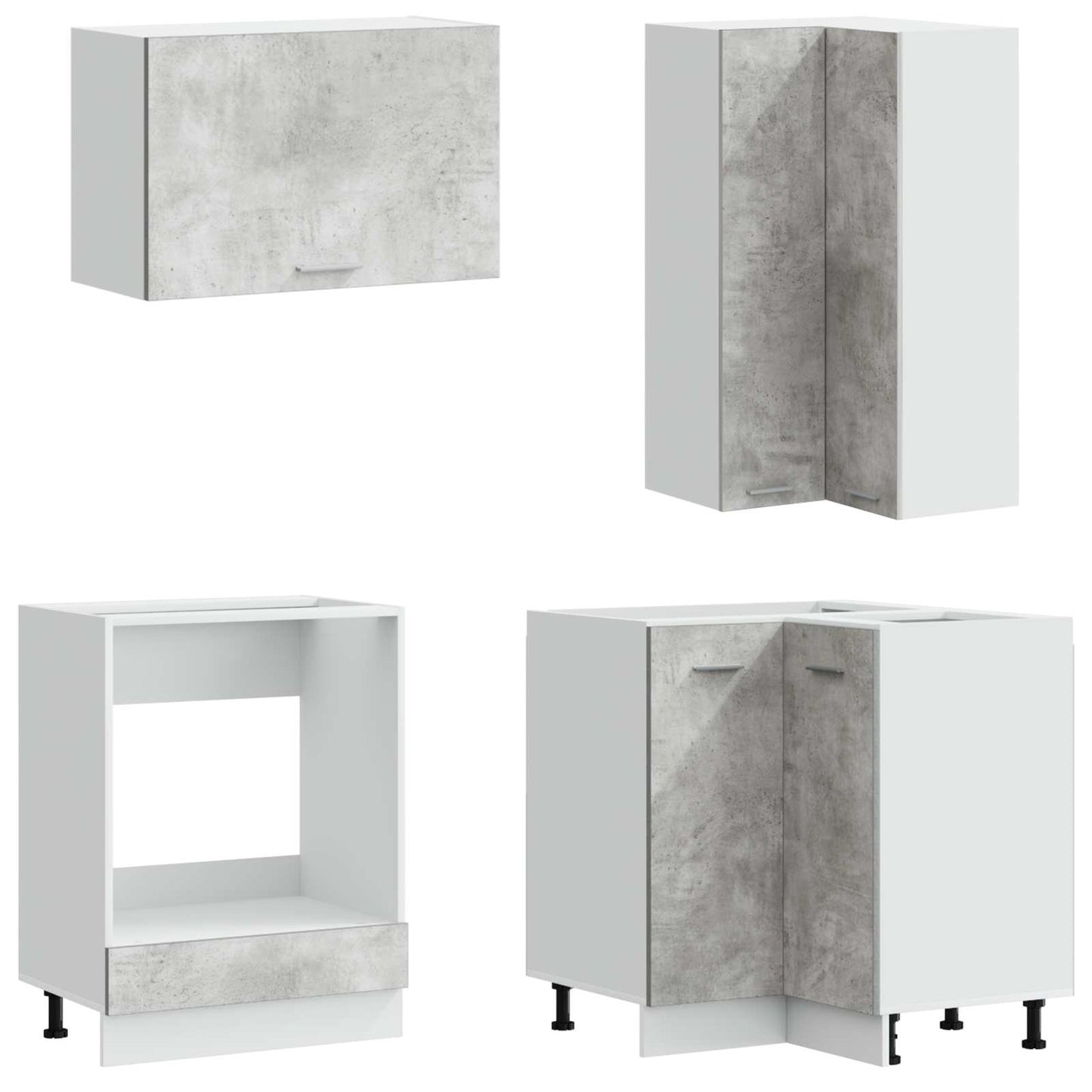 vidaXL Kitchen Unit LYON 8 pcs Concrete Grey Engineered Wood