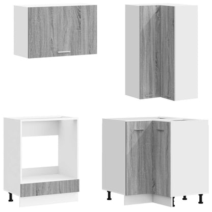 vidaXL Kitchen Unit LYON 8 pcs Grey Sonoma Engineered Wood