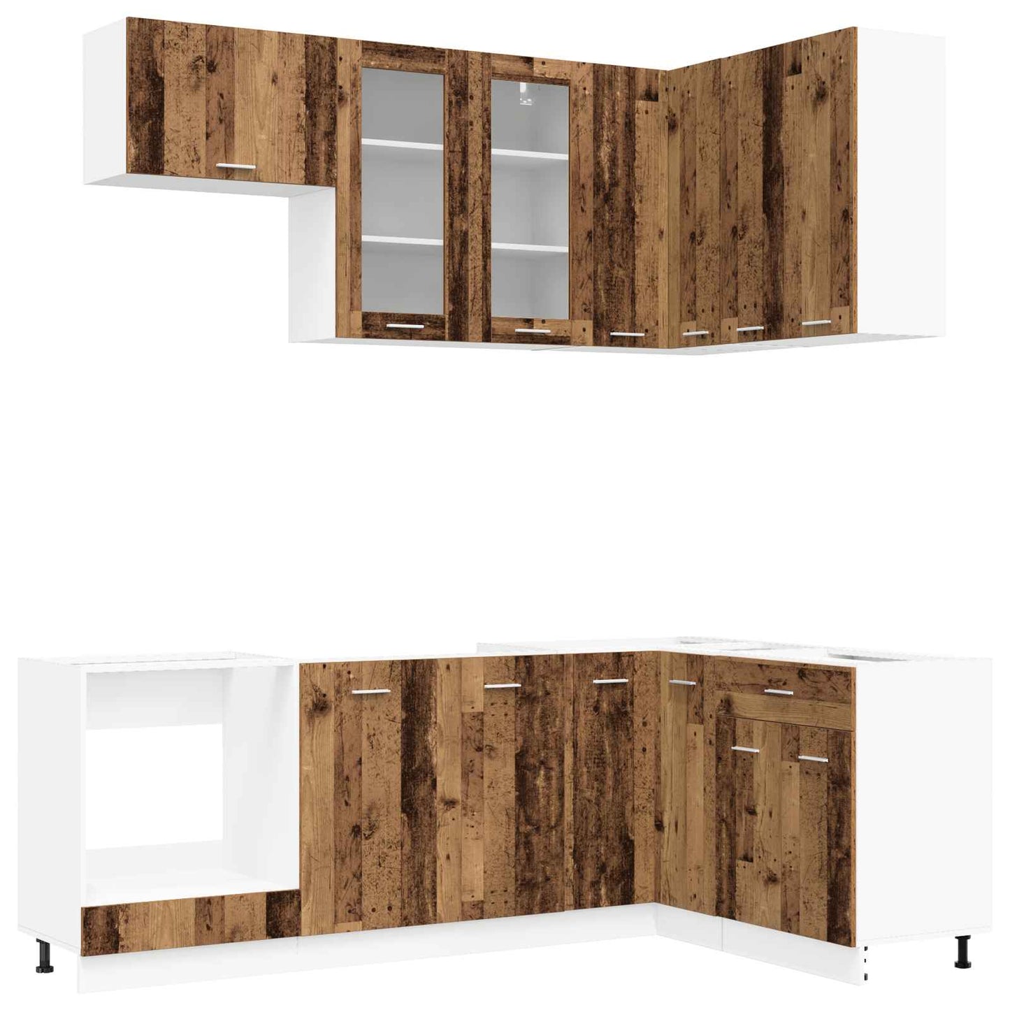 vidaXL Kitchen Unit LYON 8 pcs Old Wood Engineered Wood