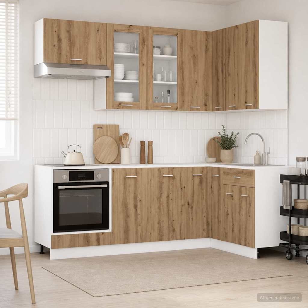 vidaXL Kitchen Unit LYON 8 pcs Artisan Oak Engineered Wood