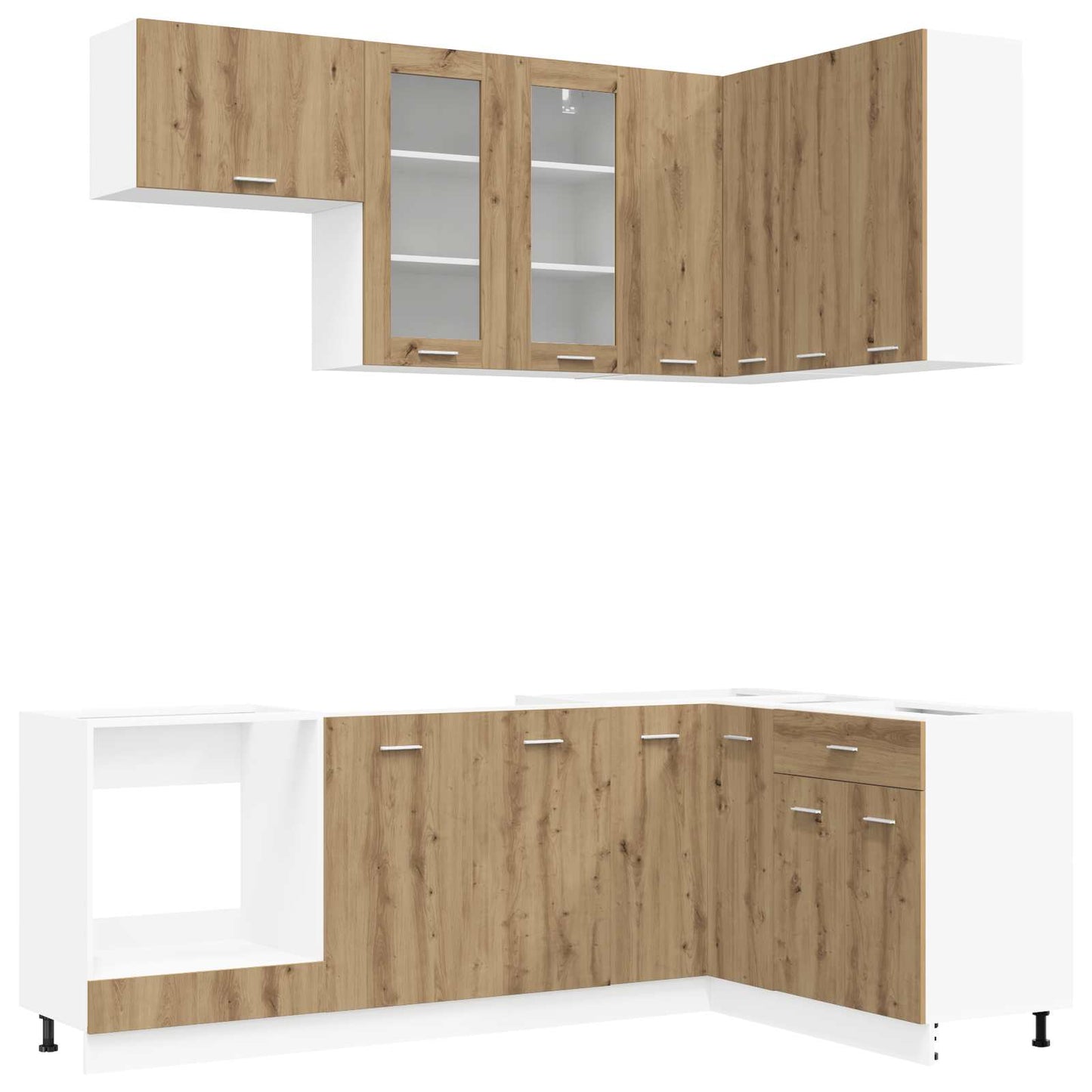 vidaXL Kitchen Unit LYON 8 pcs Artisan Oak Engineered Wood