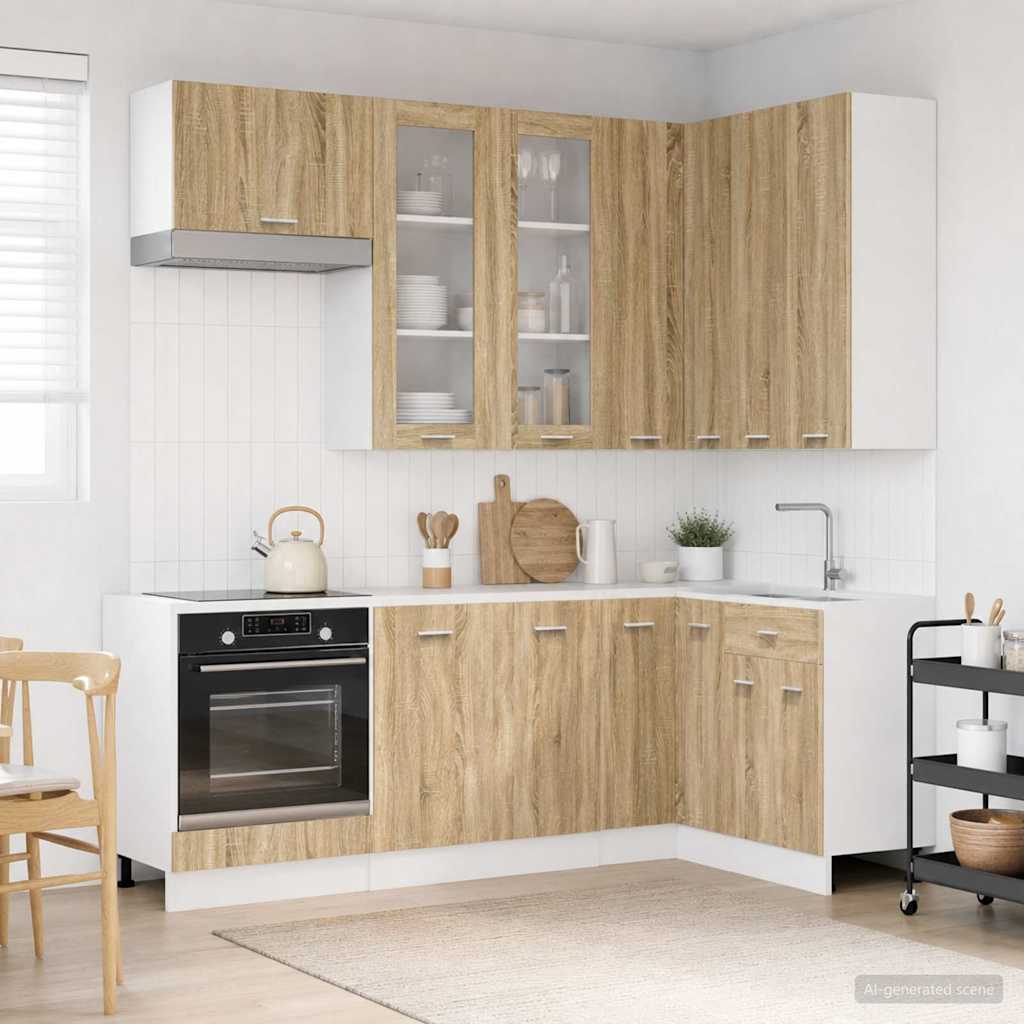 vidaXL Kitchen Unit LYON 8 pcs Sonoma Oak Engineered Wood