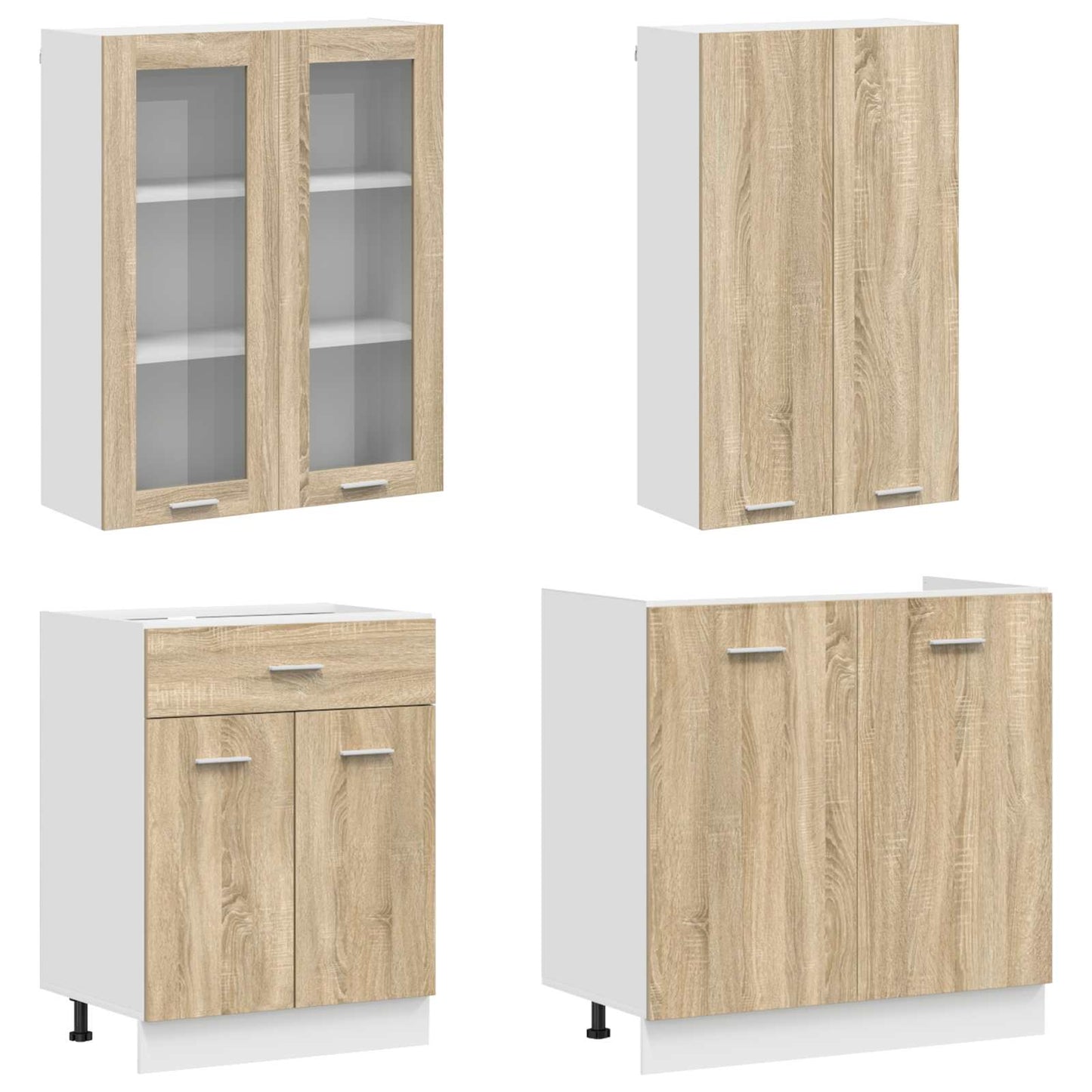 vidaXL Kitchen Unit LYON 8 pcs Sonoma Oak Engineered Wood