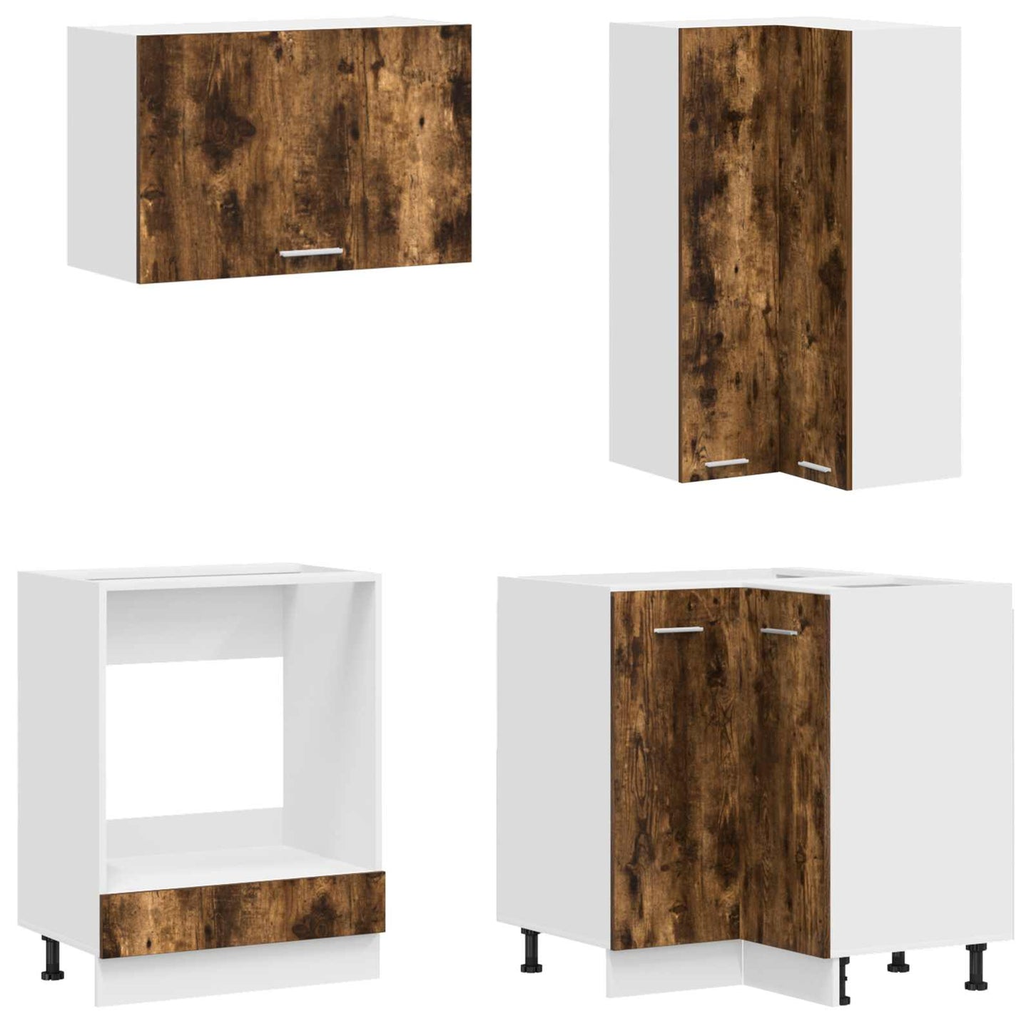 vidaXL Kitchen Unit LYON 8 pcs Smoked Oak Engineered Wood
