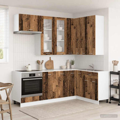 vidaXL Kitchen Unit LYON 8 pcs Old Wood Engineered Wood