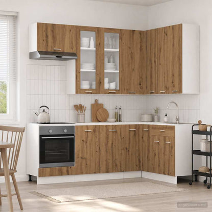 vidaXL Kitchen Unit LYON 8 pcs Artisan Oak Engineered Wood