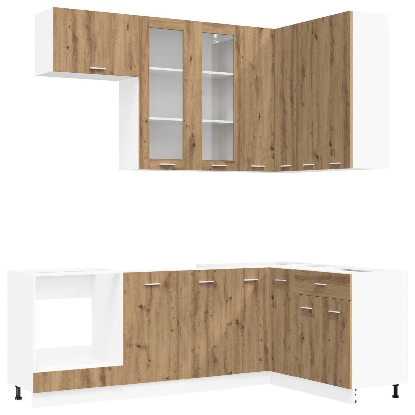 vidaXL Kitchen Unit LYON 8 pcs Artisan Oak Engineered Wood