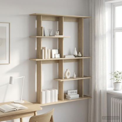 vidaXL Wall Shelf Sonoma Oak 102 x 20 x 130 cm Engineered Wood