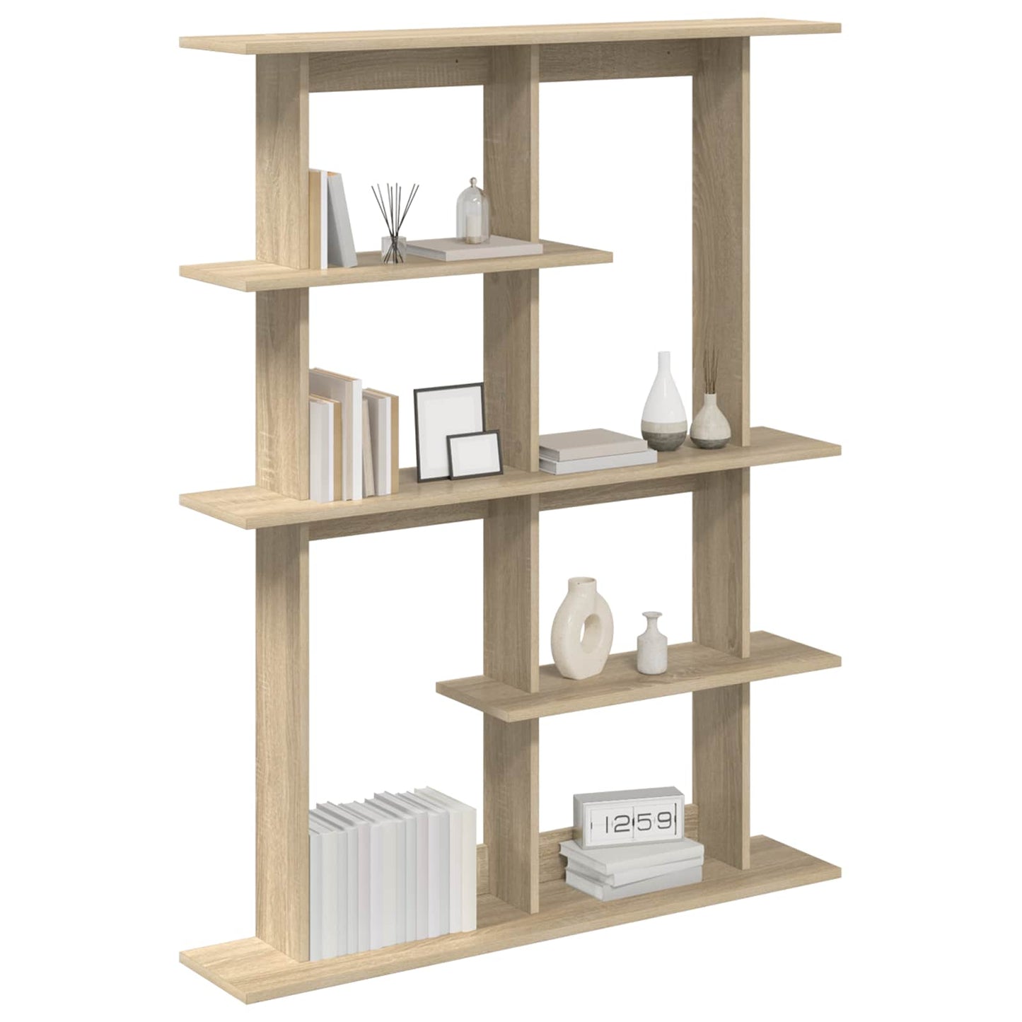 vidaXL Wall Shelving Unit Brown 102 x 20 x 130 cm Engineered Wood