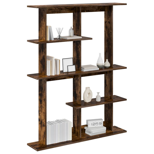 vidaXL Wall Shelf Smoked Oak 102 x 20 x 130 cm Engineered Wood
