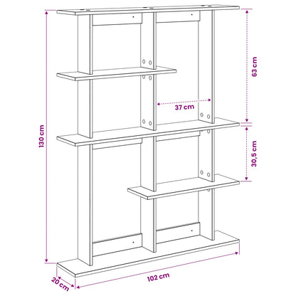 vidaXL Wall Shelving Unit Brown 102 x 20 x 130 cm Engineered Wood