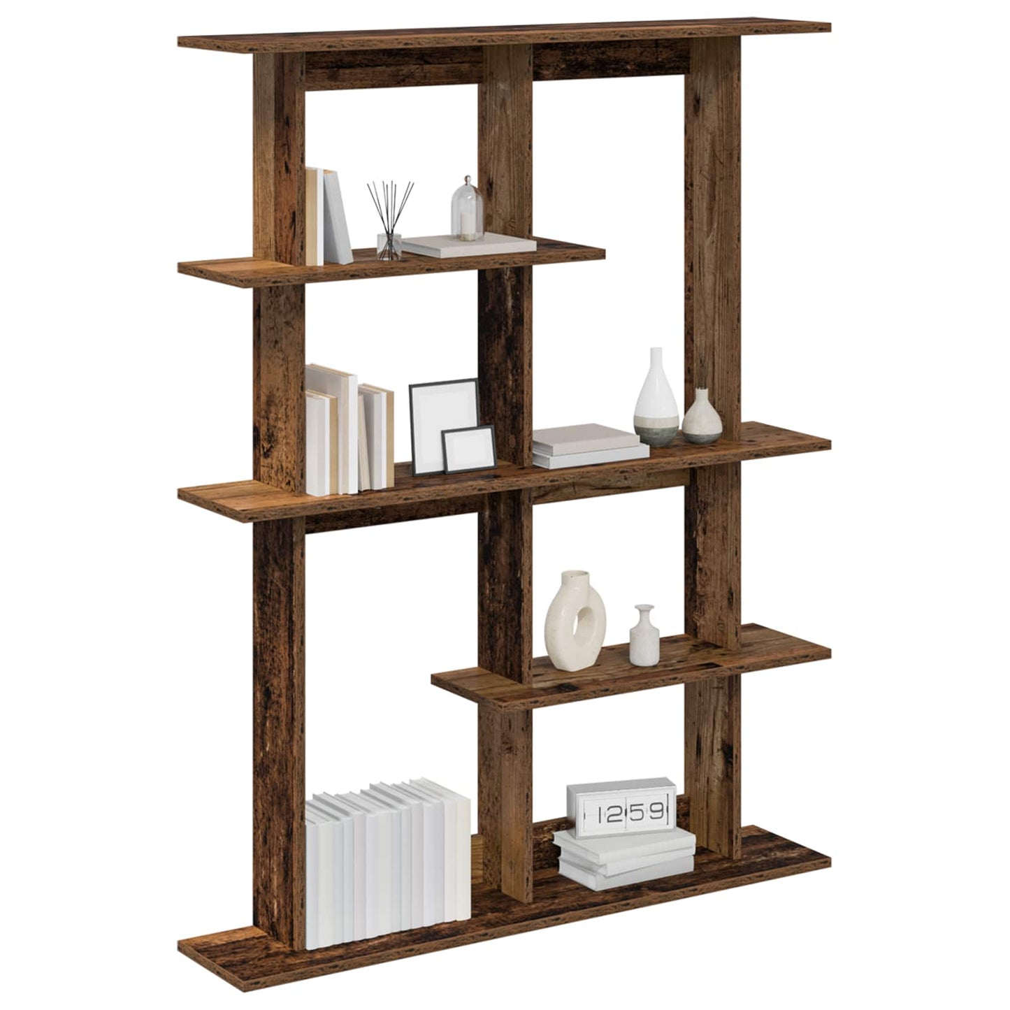 vidaXL Wall Shelving Unit Brown 102 x 20 x 130 cm Engineered Wood