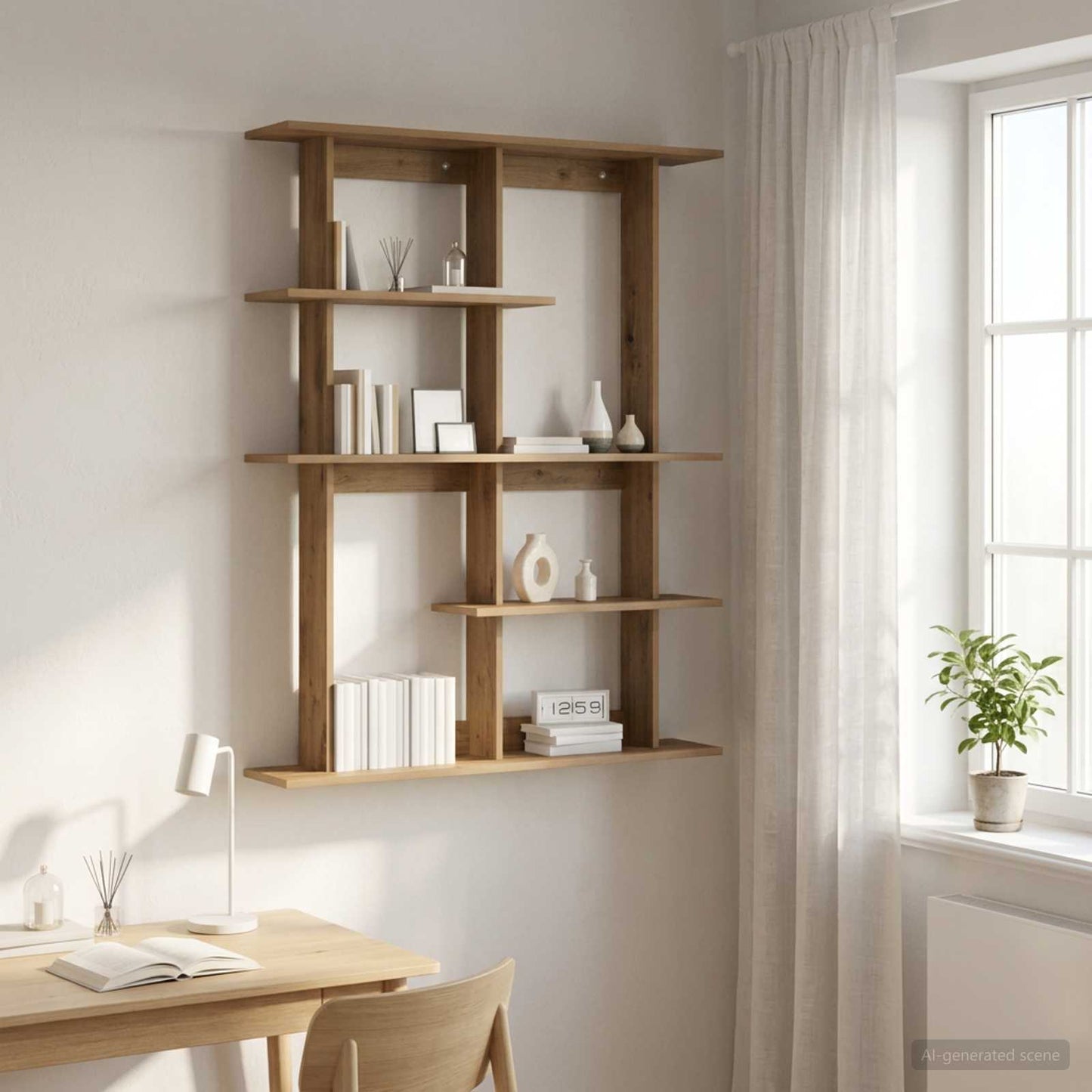 vidaXL Wall Shelf Artisan Oak 102 x 20 x 130 cm Engineered Wood