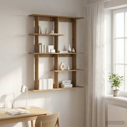 vidaXL Wall Shelf Artisan Oak 102 x 20 x 130 cm Engineered Wood