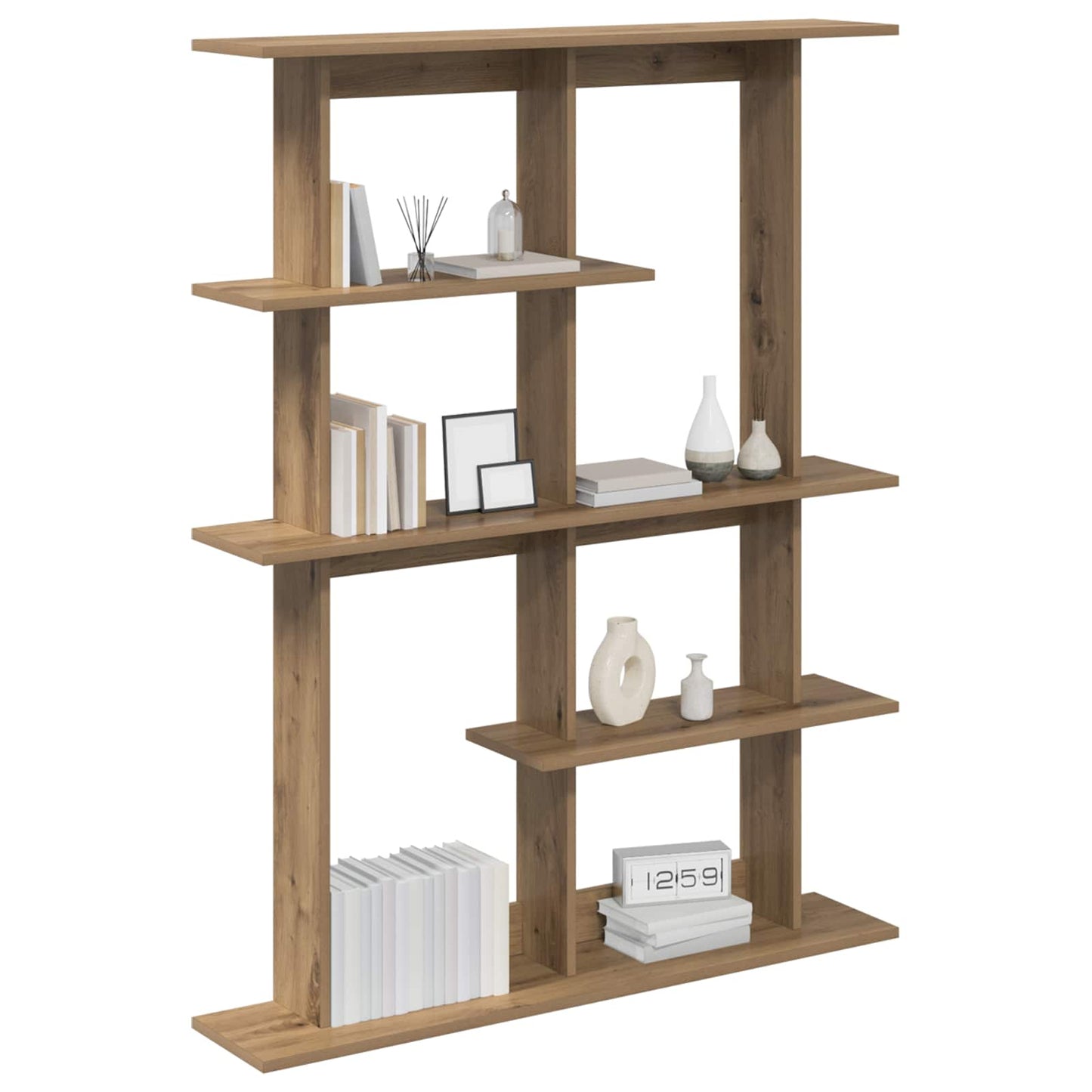 vidaXL Wall Shelving Unit Brown 102 x 20 x 130 cm Engineered Wood