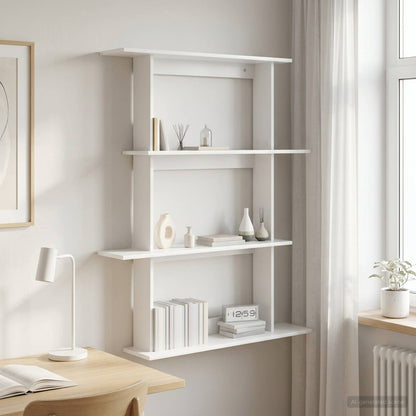 vidaXL Wall Shelf White 100 x 20 x 126 cm Engineered Wood