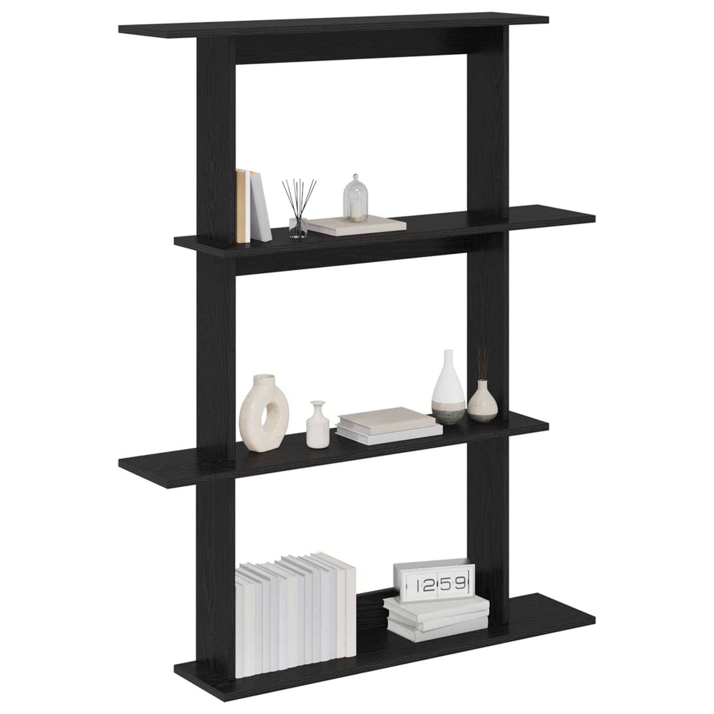 vidaXL Wall Shelving Unit Black 100 x 20 x 126 cm Engineered Wood