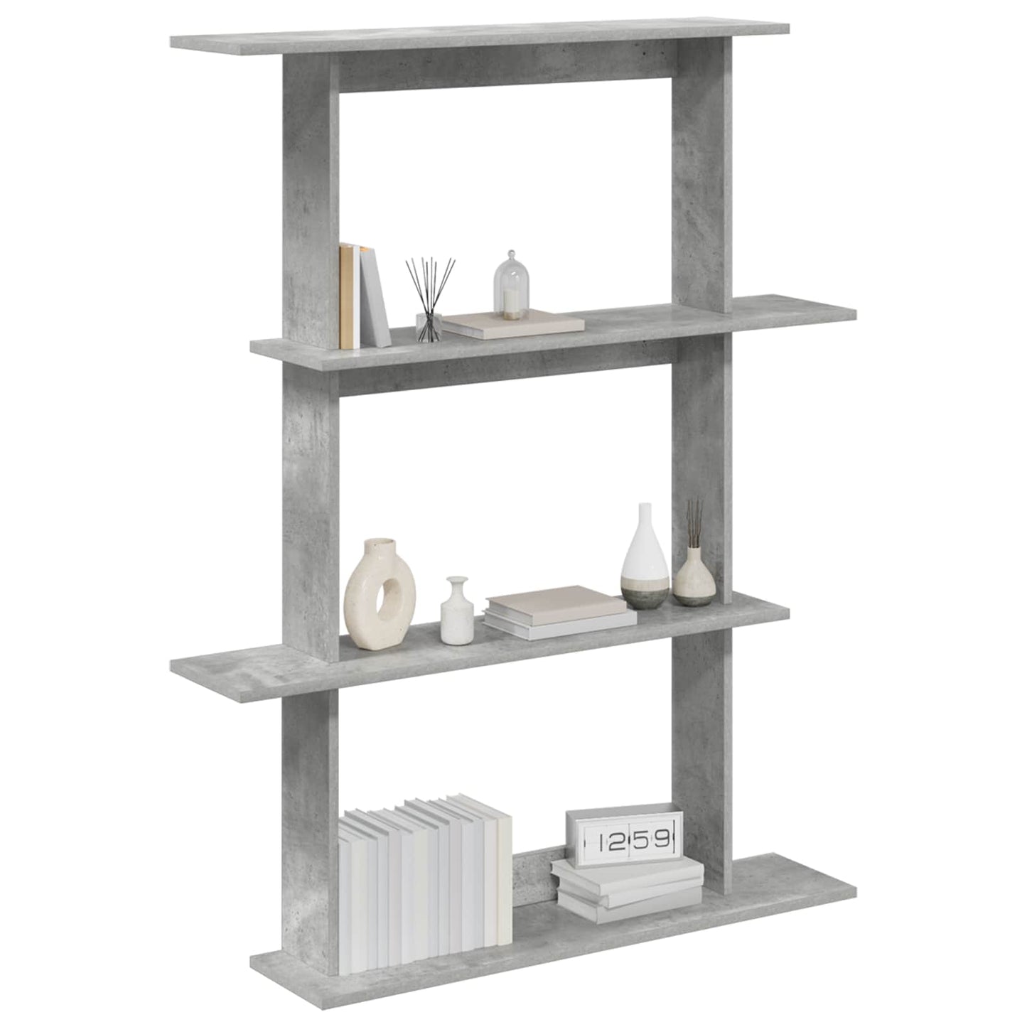 vidaXL Wall Shelving Unit Grey 100 x 20 x 126 cm Engineered Wood