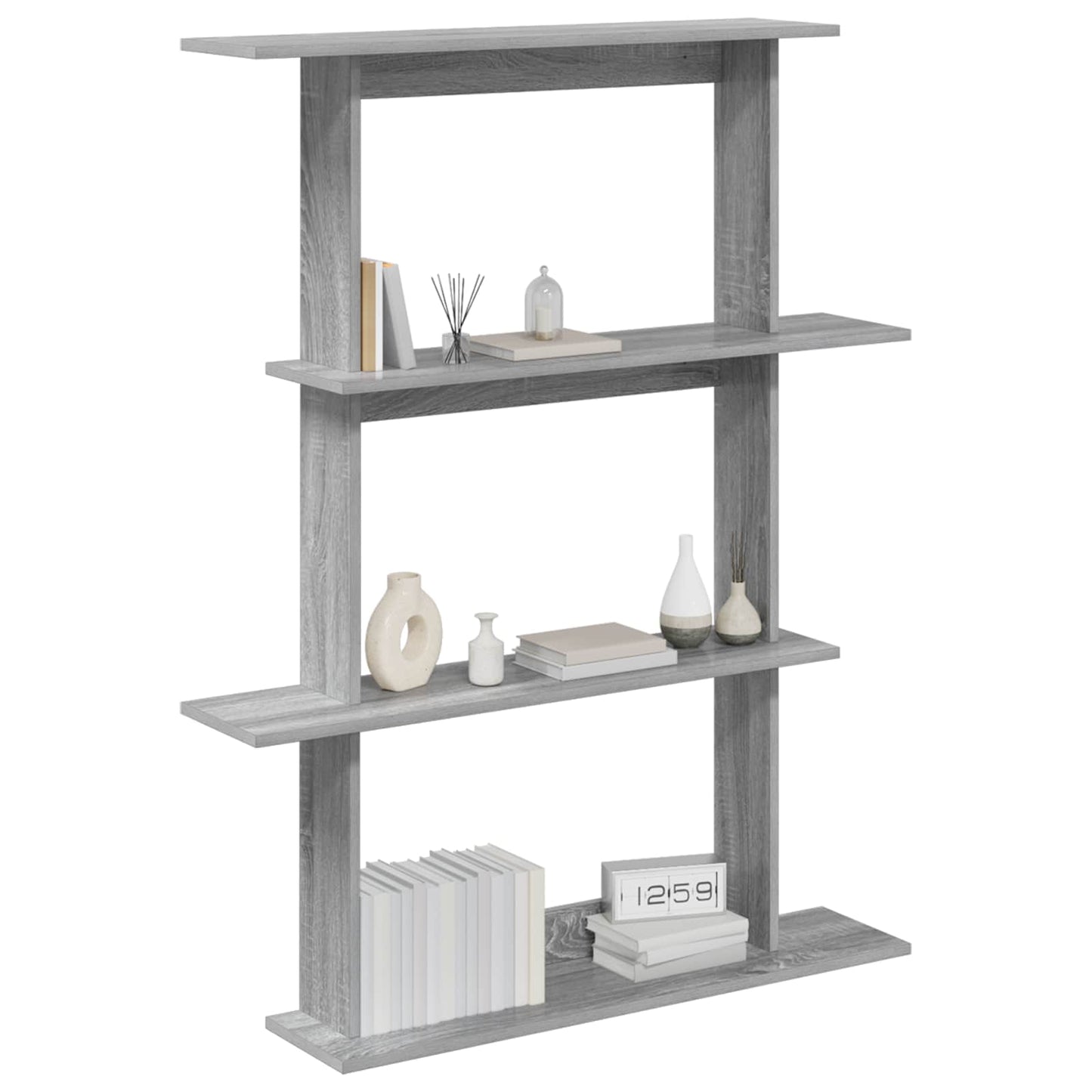 vidaXL Wall Shelving Unit Grey 100 x 20 x 126 cm Engineered Wood