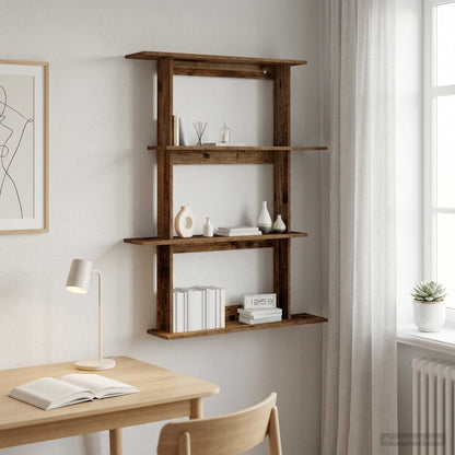 vidaXL Wall Shelf Old Wood 100 x 20 x 126 cm Engineered Wood