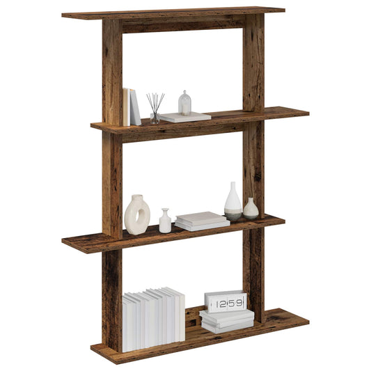 vidaXL Wall Shelf Old Wood 100 x 20 x 126 cm Engineered Wood