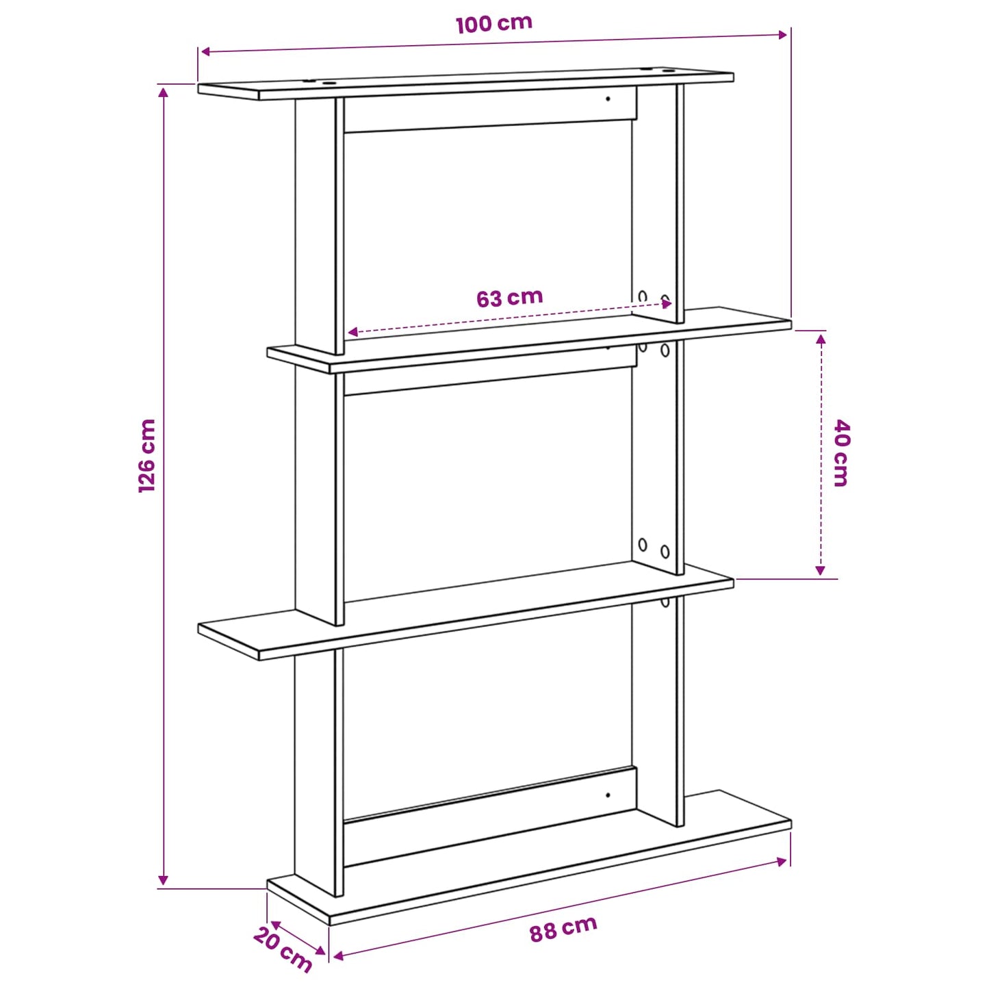 vidaXL Wall Shelving Unit Brown 100 x 20 x 126 cm Engineered Wood