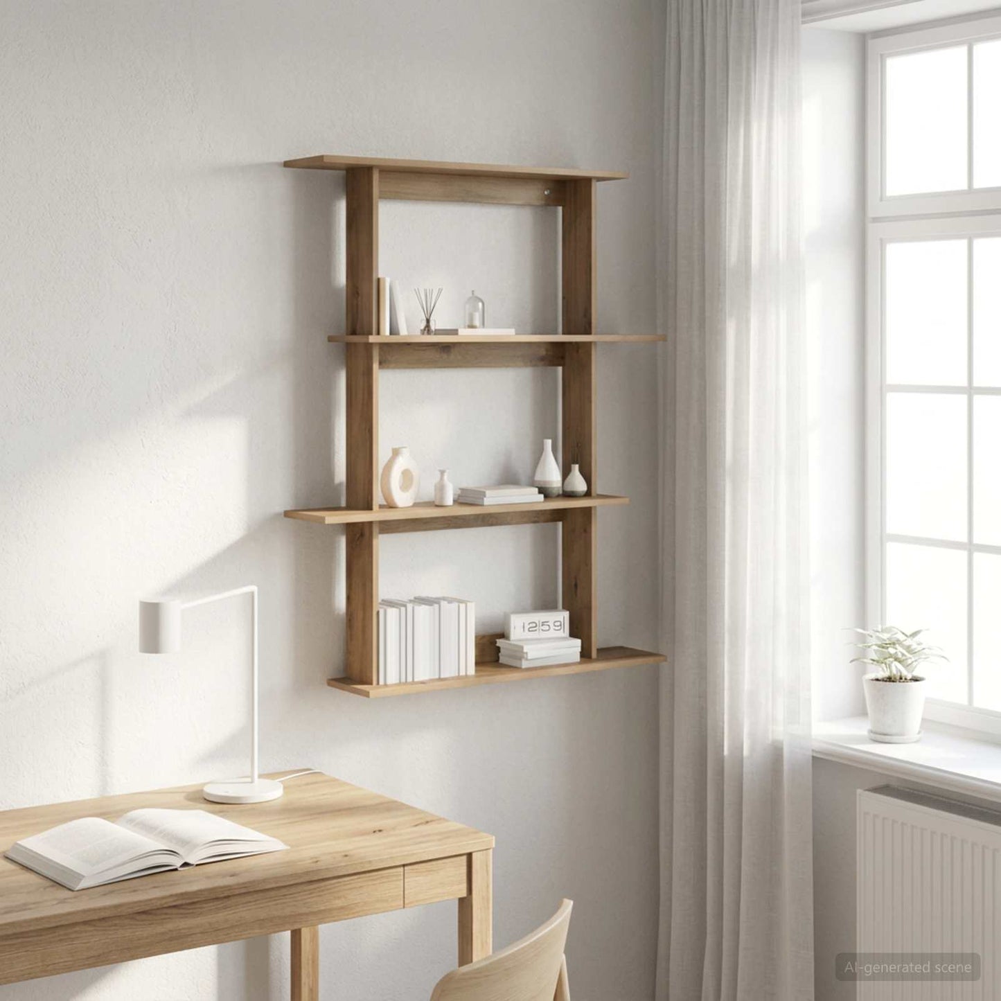 vidaXL Wall Shelf Artisan Oak 100 x 20 x 126 cm Engineered Wood