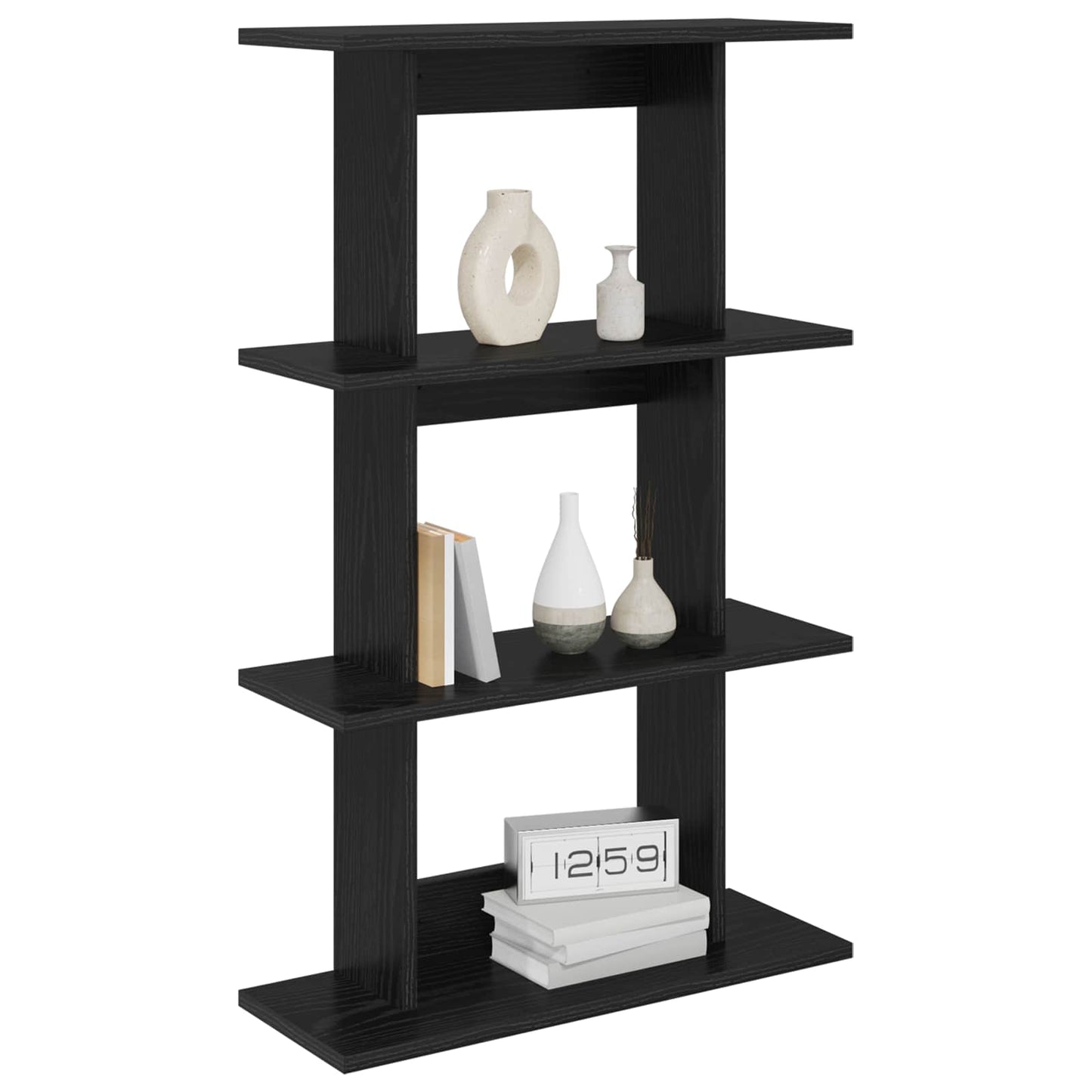 vidaXL Wall Shelf Wall-Mounted Black 56 x 20 x 90 cm Engineered Wood