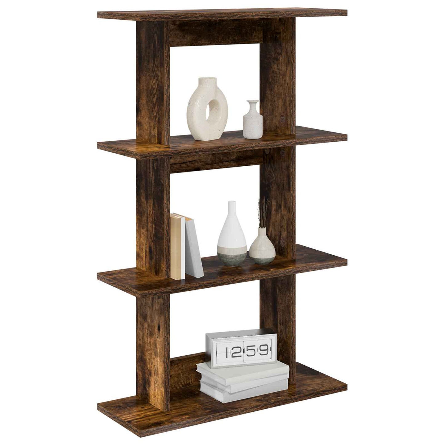 vidaXL Wall Shelf Wall-Mounted Brown 56 x 20 x 90 cm Engineered Wood