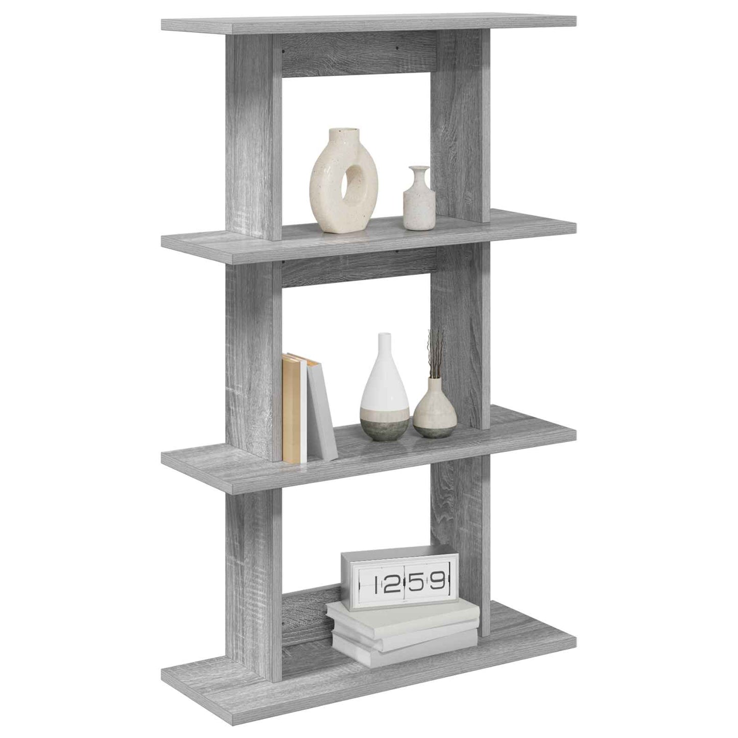 vidaXL Wall Shelf Wall-Mounted Grey 56 x 20 x 90 cm Engineered Wood