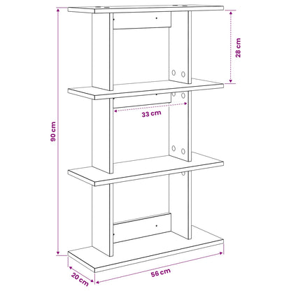 vidaXL Wall Shelf Wall-Mounted Brown 56 x 20 x 90 cm Engineered Wood