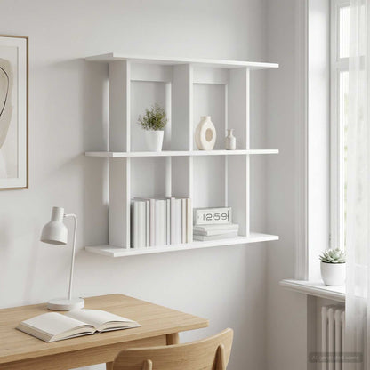 vidaXL Wall Shelf Wall-Mounted White 80 x 20 x 75 cm Engineered Wood