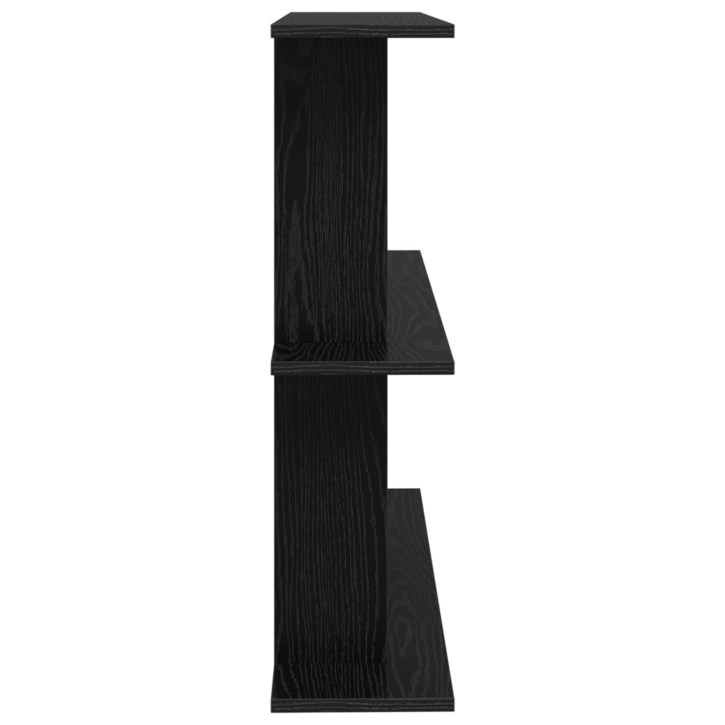 vidaXL Wall Shelf Wall-Mounted Black 80 x 20 x 75 cm Engineered Wood