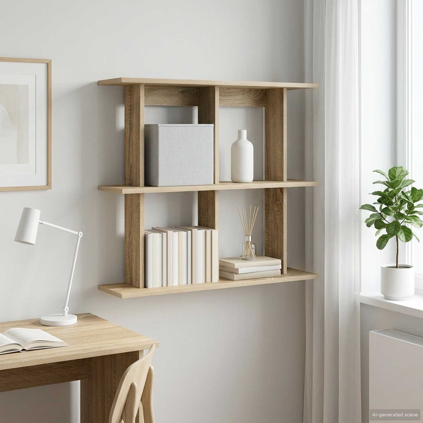 vidaXL Wall Shelf Wall-Mounted Brown 80 x 20 x 75 cm Engineered Wood
