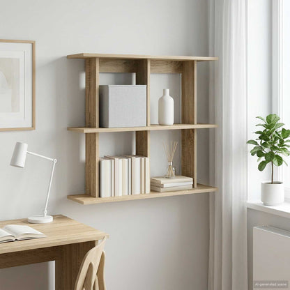 vidaXL Wall Shelf Wall-Mounted Brown 80 x 20 x 75 cm Engineered Wood