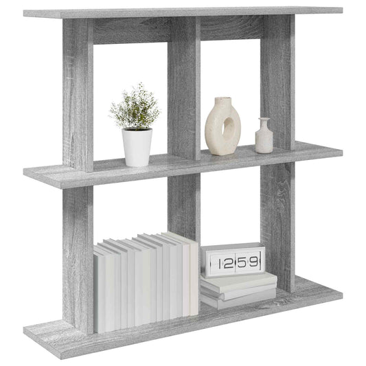 vidaXL Wall Shelf Wall-Mounted Grey Sonoma 80 x 20 x 75 cm