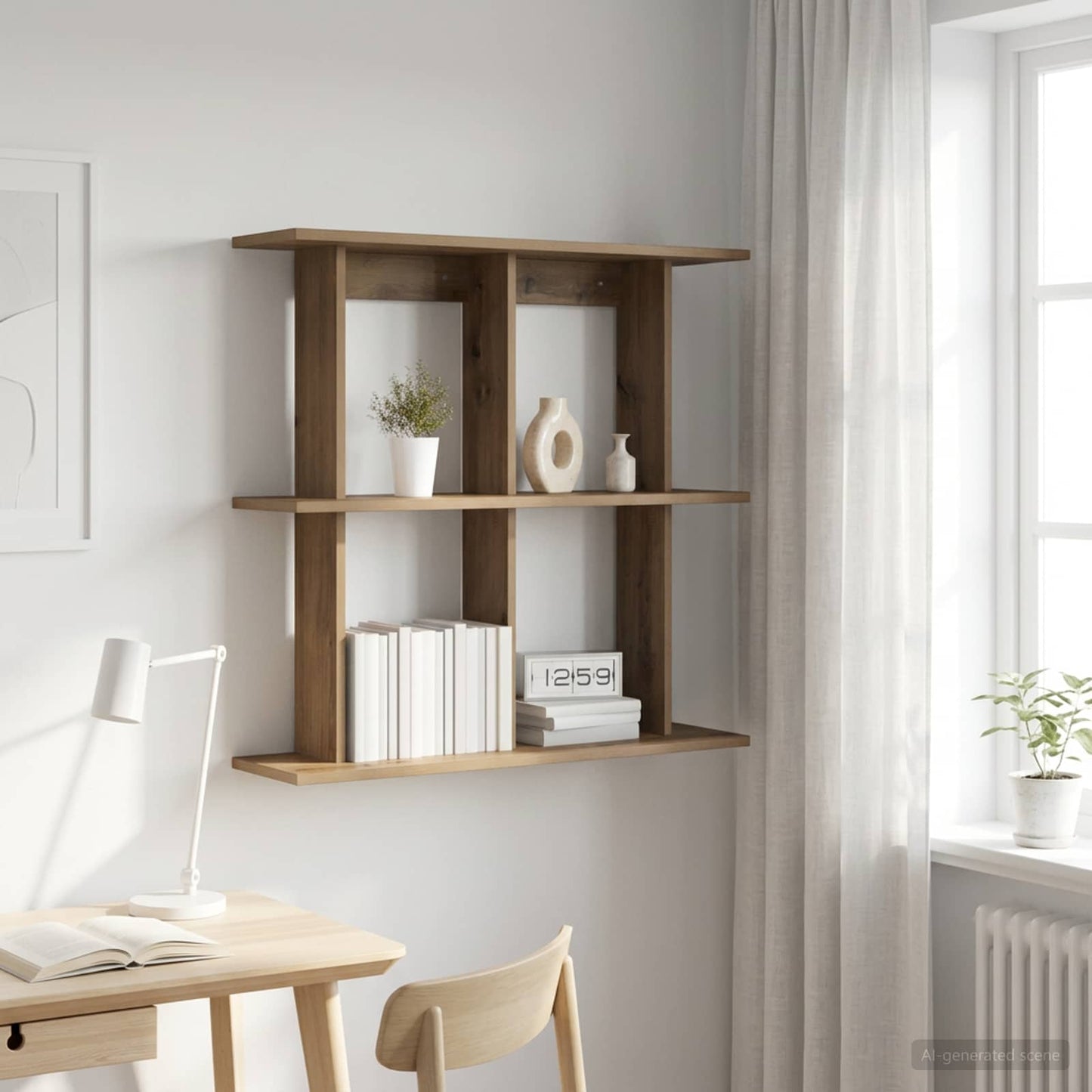 vidaXL Wall Shelf Wall-Mounted Artisan Oak 80 x 20 x 75 cm